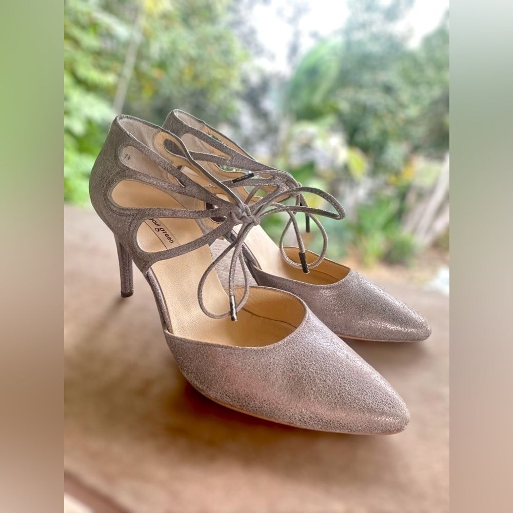Paul Green Justine Ghillie d’Orsay Pumps Smoke Metallic Size 6 UK US 8.5 - Picture 7 of 16
